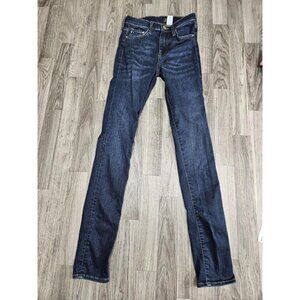 & Denim Shaping Jeans Womens 28 Blue Dark Wash Skinny Regular Waist